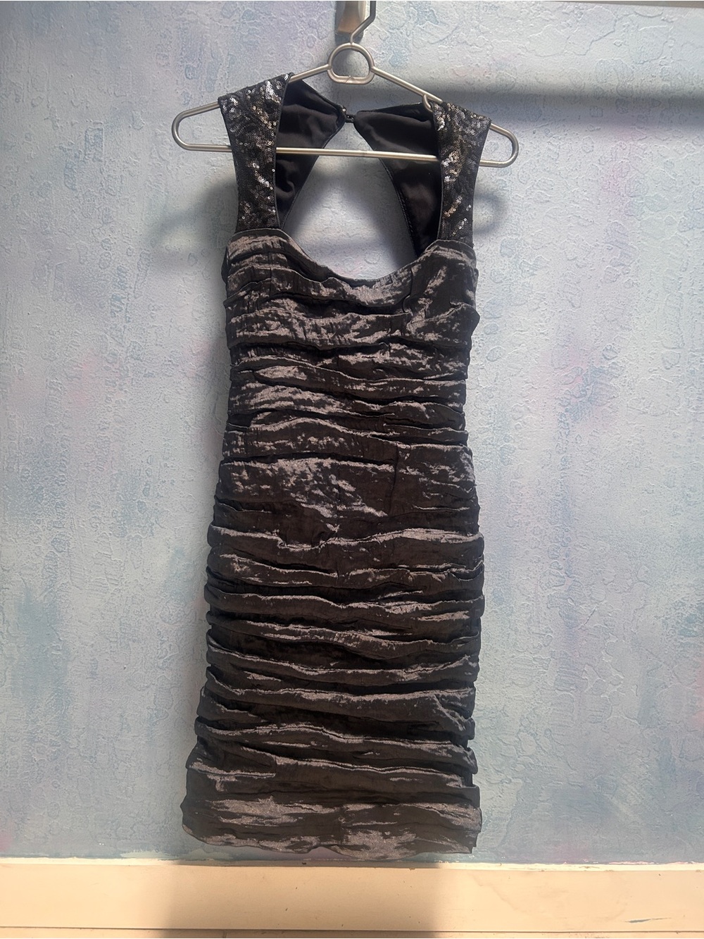 Nicole Miller Midnight Blue Ruched Bodycon Dress